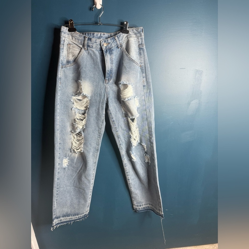 Distressed Light Blue Unix  Jeans